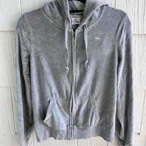 PINK Y2K Victorias Secret Gray Silver Sequin Bling Zip Sweater Large